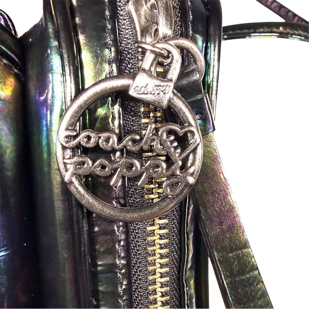 Rare Coach Poppy Oil Slick Boxy Bag in Black Patent Leather - Style No. 18925 - Picture 12 of 13